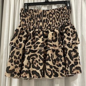 cheetah print ruffle skirt